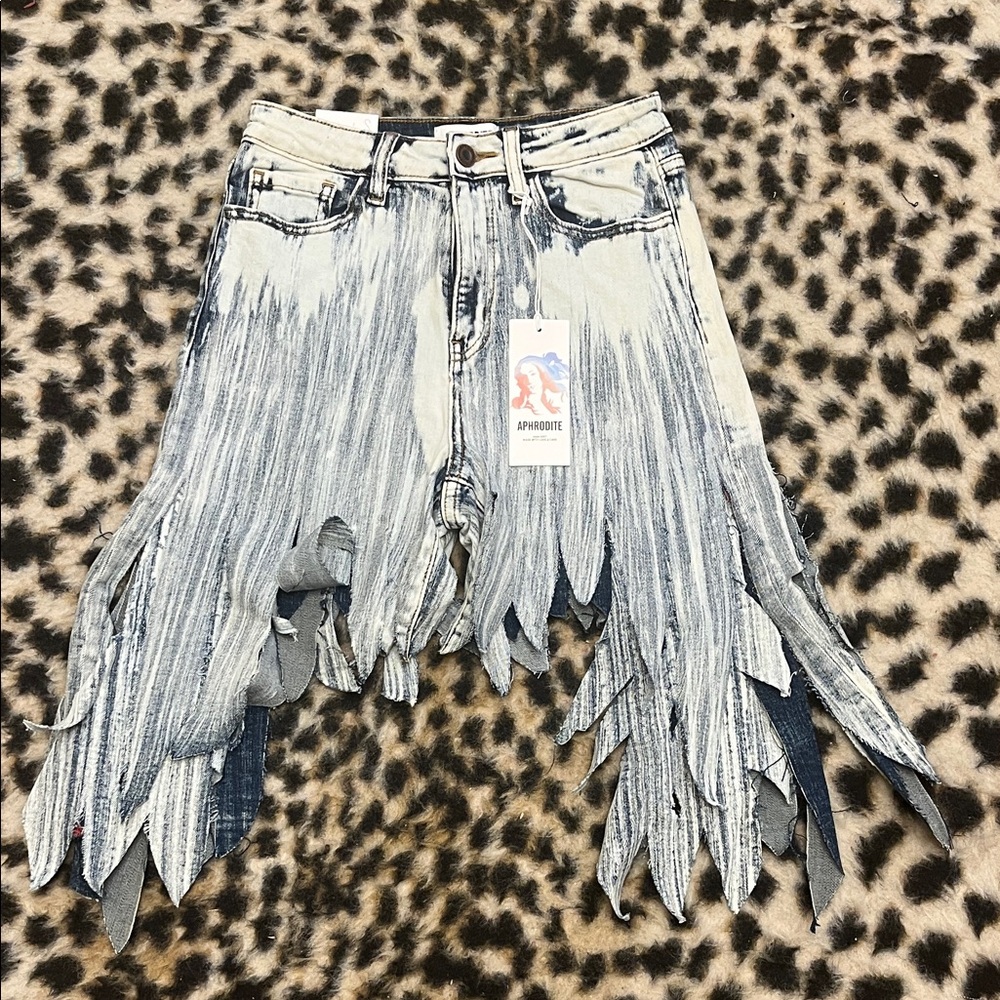 Fringe Denim Short by Aphrodite NWT